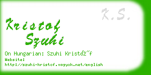 kristof szuhi business card